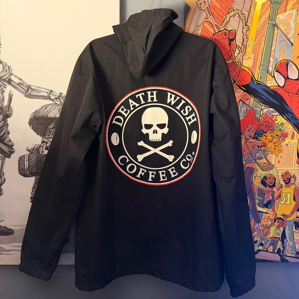Death Wish Coffee Co. Black Men's Jacket Rain Outwear